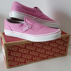 Vans Pink Canvas Slip-On Sneakers